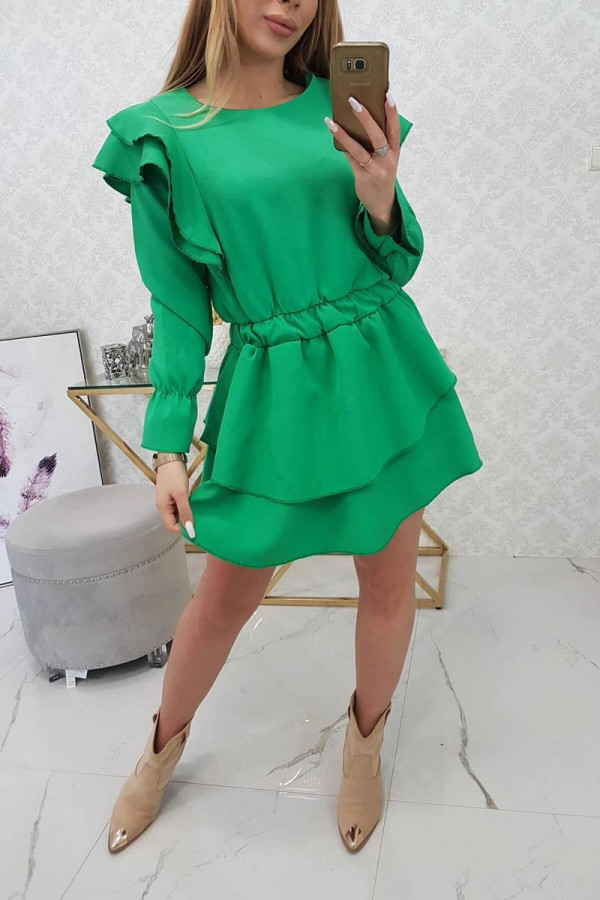 Šaty s volánmi model 66047 zelené