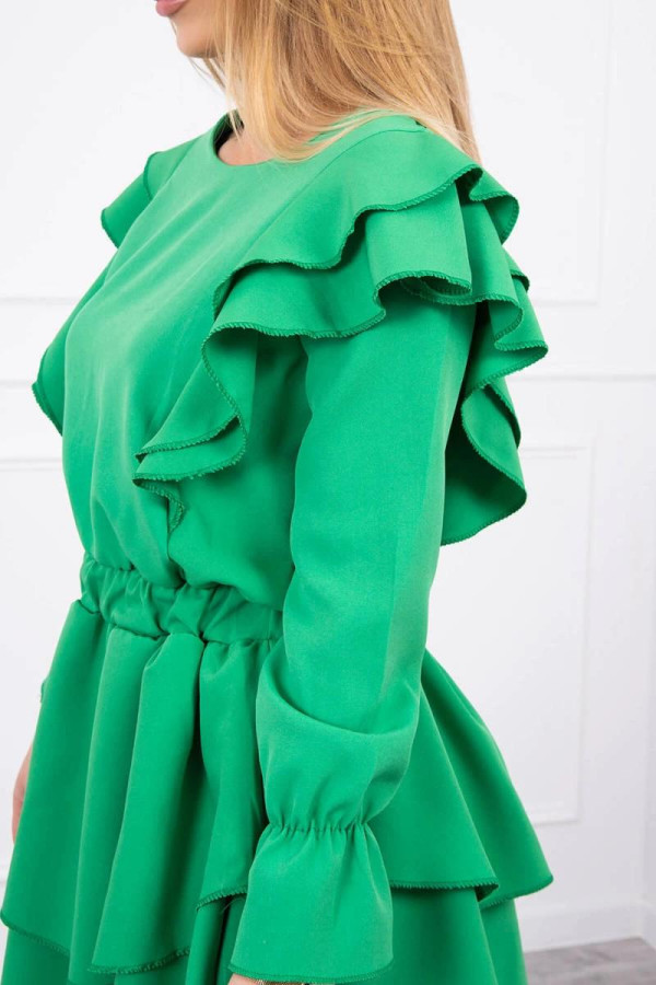 Šaty s volánmi model 66047 zelené